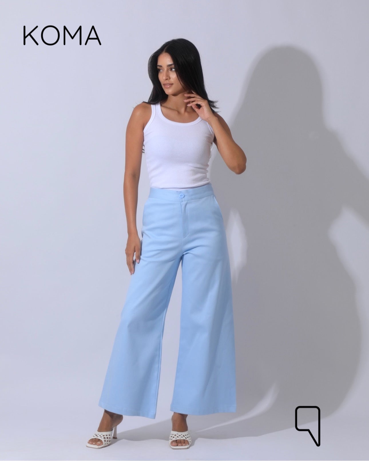 Maddelena Mini Flare Trousers - Baby Blue