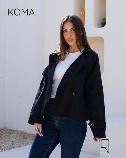 Rochelle Lose Trench Jacket - Black