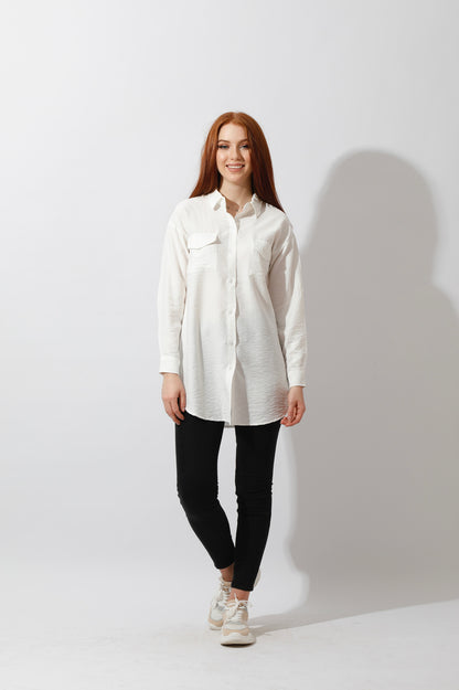 Shirt ‏with Two Pockets - White