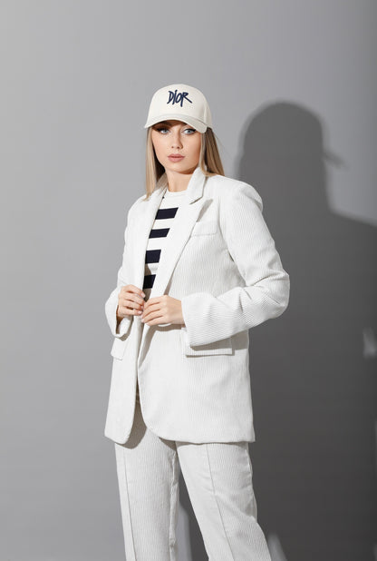 Tailored Oversized Suits - White Velvet