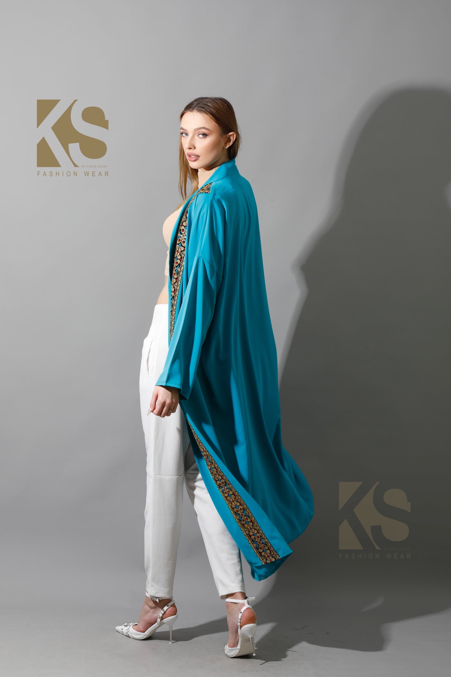 Long CBH Kaftan - Turquoise