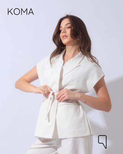 Ariel Lose Fit Vest  - White