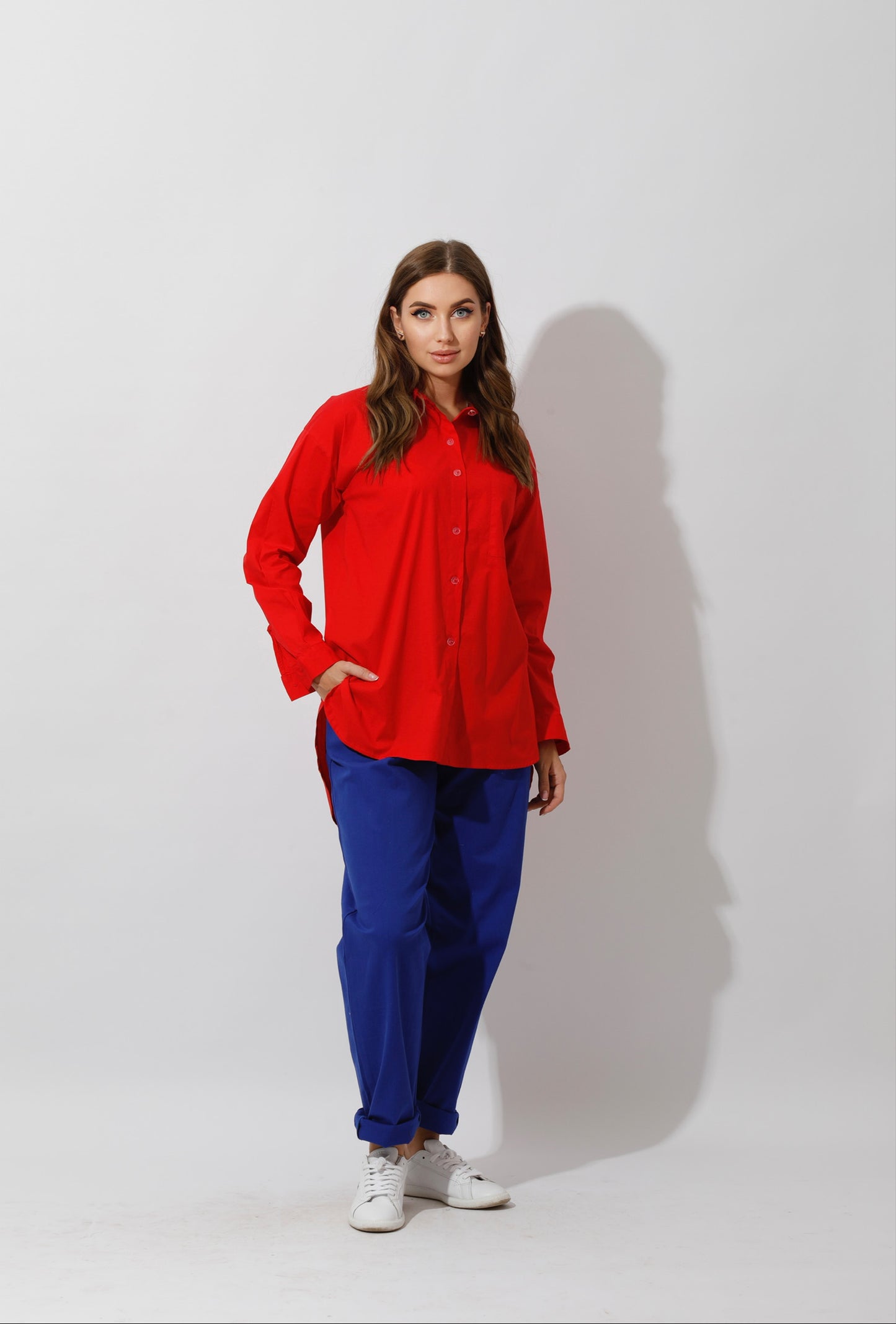 Buttons Back Shirt - Red