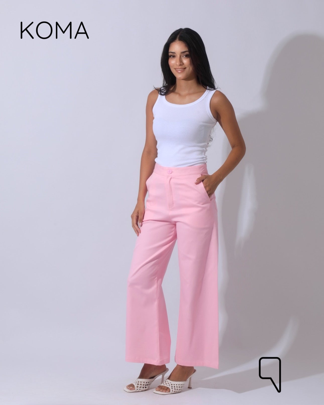 Maddelena Mini Flare Trousers - Pink