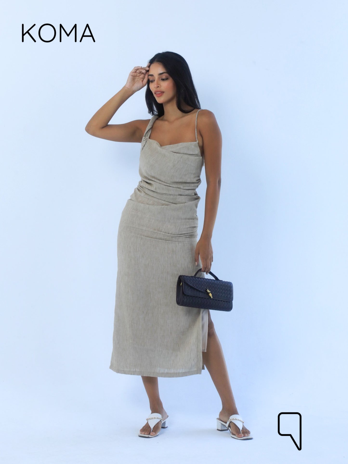 Krysel Midi Dress - Beige