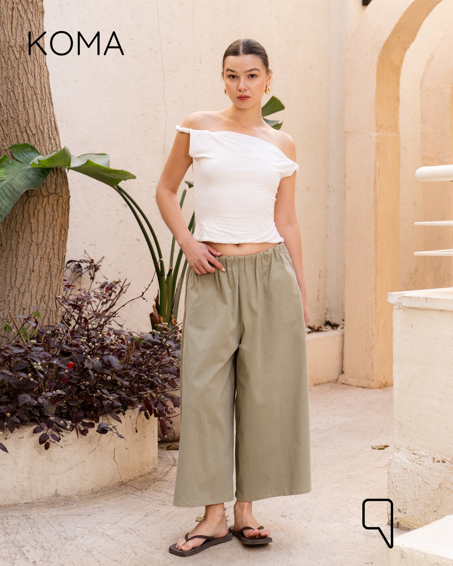 Violet Culottes Trousers - Olive