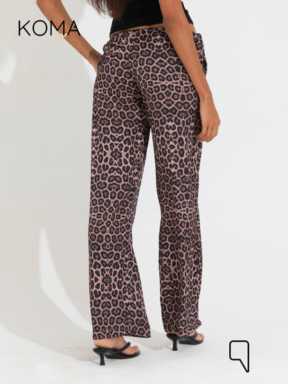 Elsie Lose Fit Trousers - Multicolored Tiger