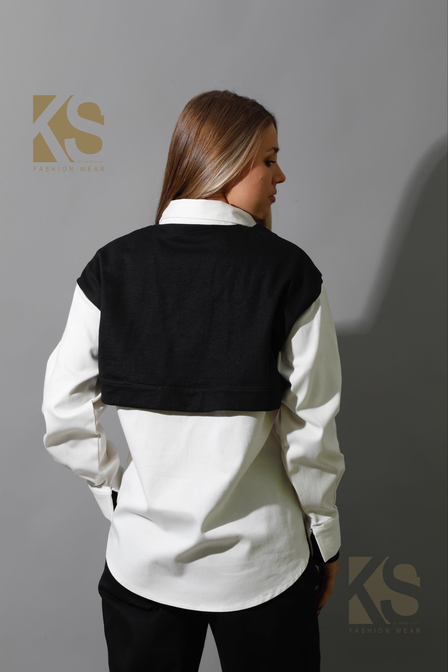 Double Sleeved Shirt - White & Black