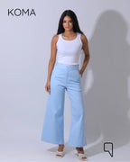 Maddelena Mini Flare Trousers - Baby Blue