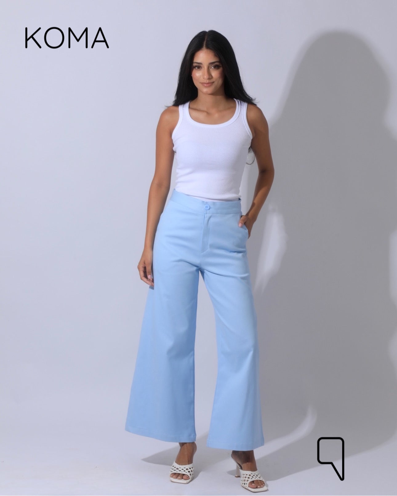 Maddelena Mini Flare Trousers - Baby Blue