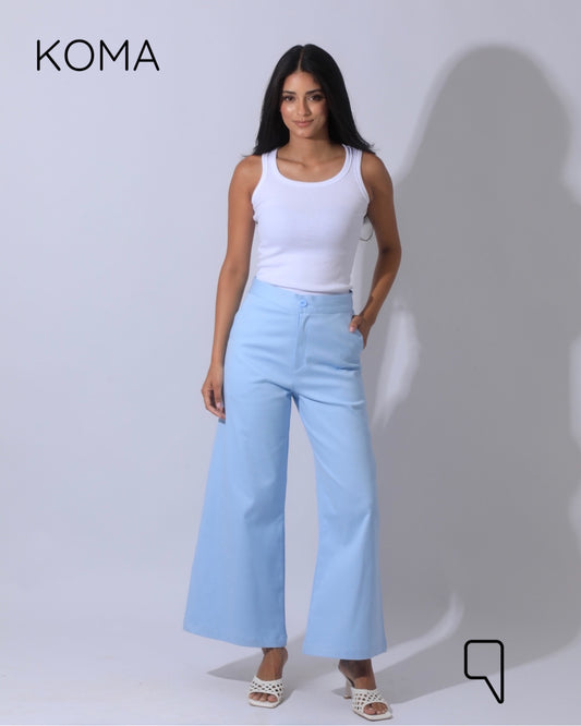 Maddelena Mini Flare Trousers - Baby Blue