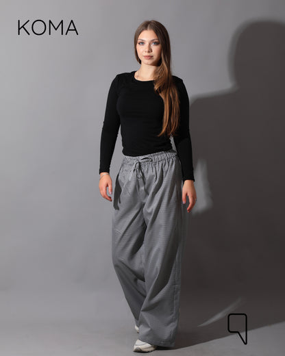 Plaid Straight Leg trousers - Plaid Black