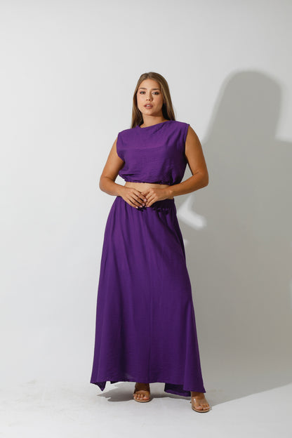 Co-Ord Crop Top - Purple