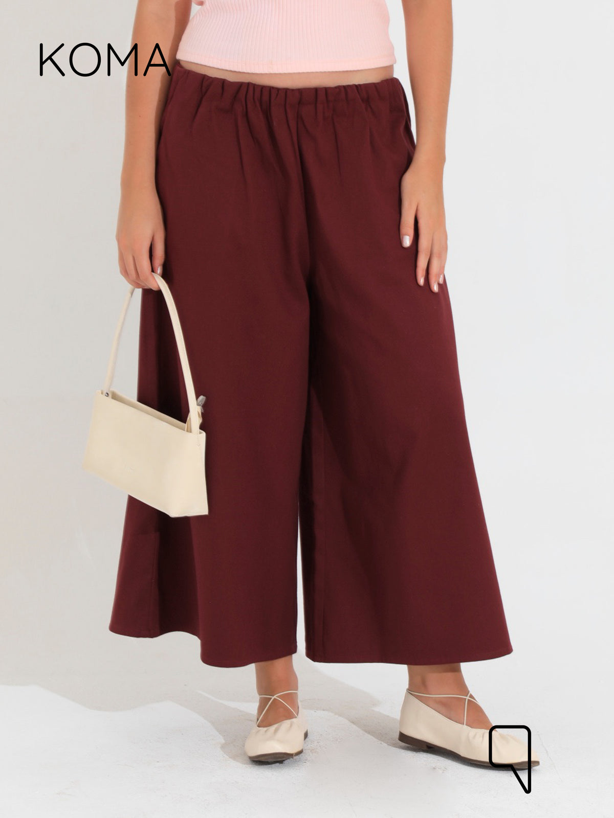 Violet Culottes Trousers - Maroon