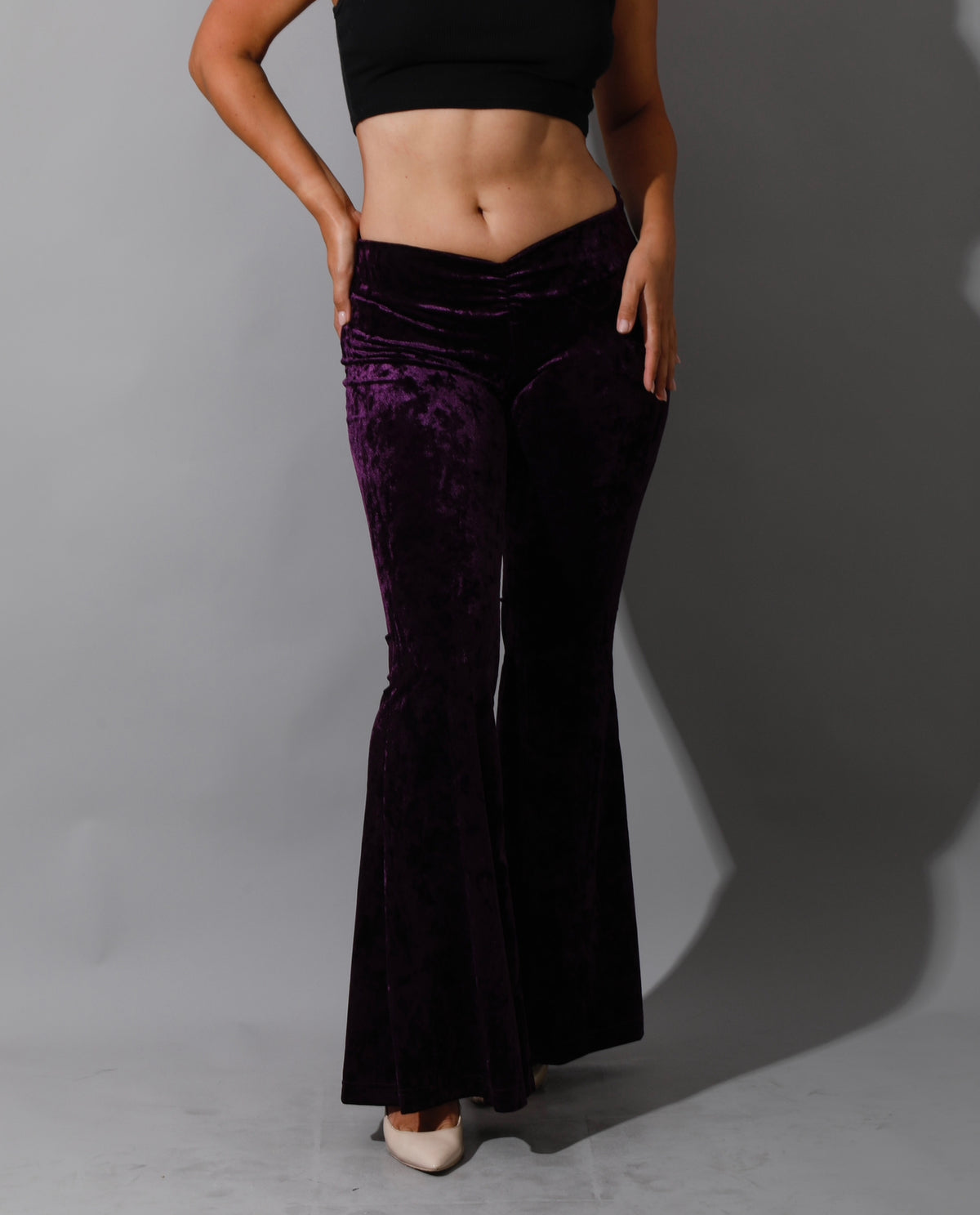 Wide Flared Trousers - Purple
