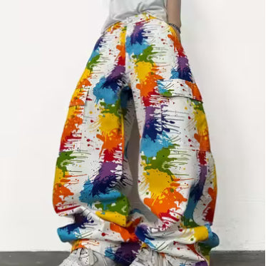 Eugenia Oversized Wide Leg Trousers - Multicolored