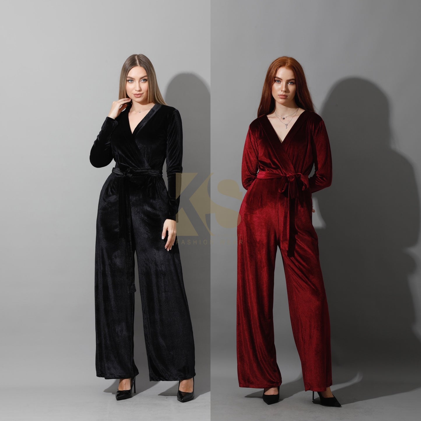 Wrapped wide leg Jumpsuit- Black