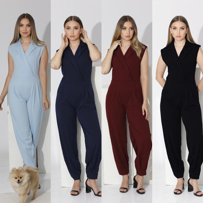 Wrapped Jumpsuit Sleeveless - Baby Blue
