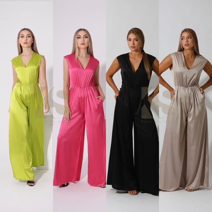 Flared Jumpsuit - Barbie Pink