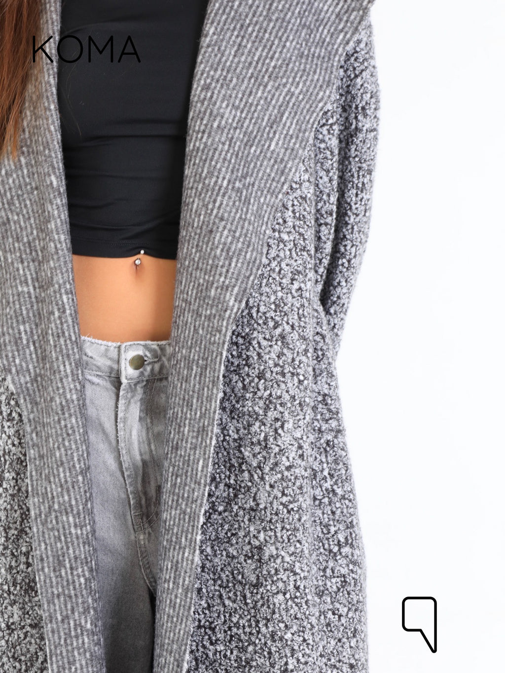 Arlette Hoodie Coat - Gray