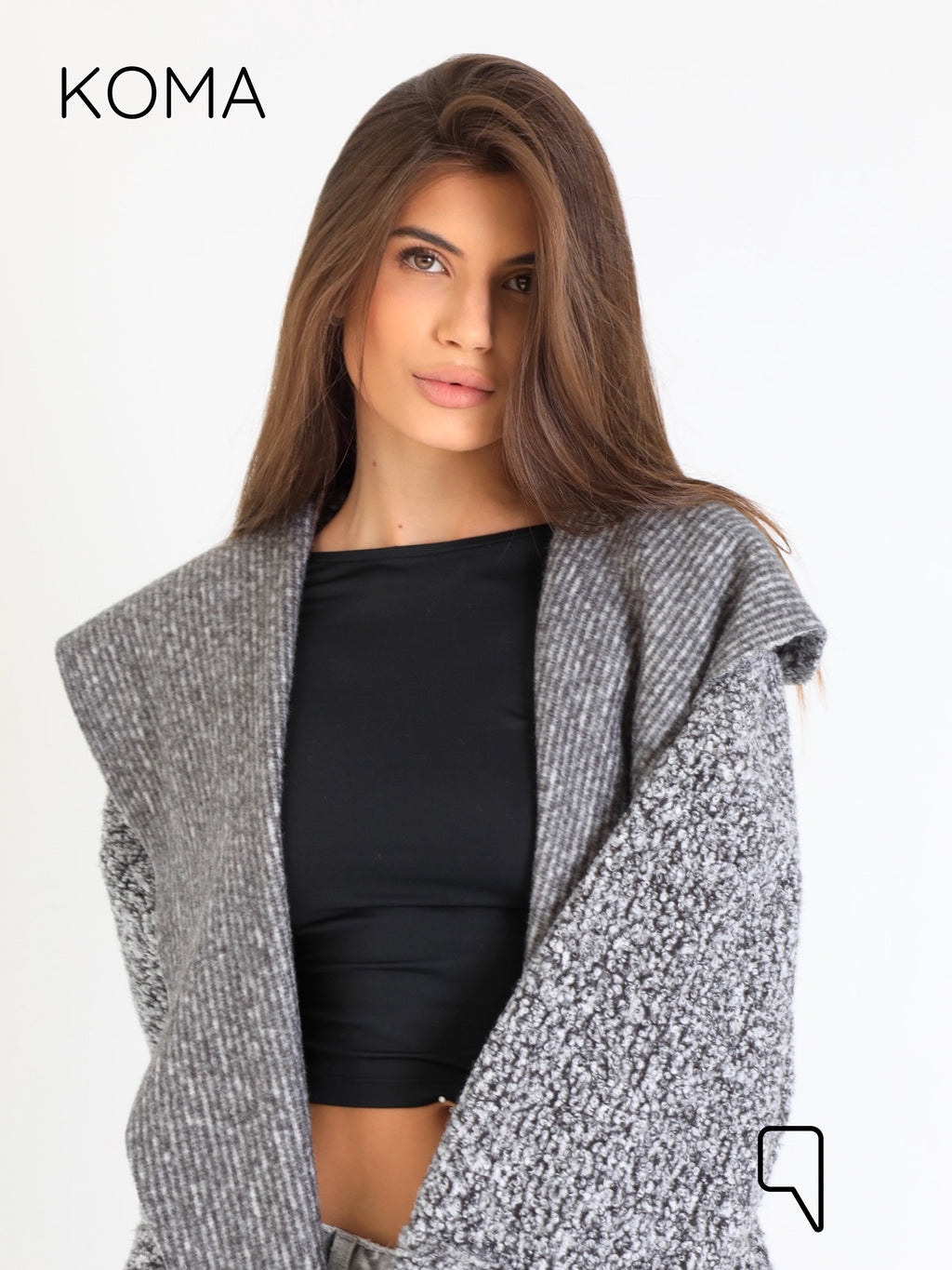 Arlette Hoodie Coat - Gray