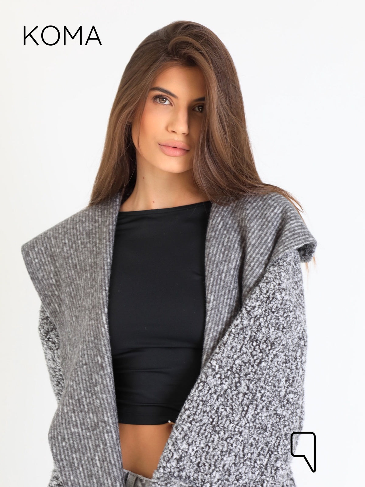 Arlette Hoodie Coat - Gray