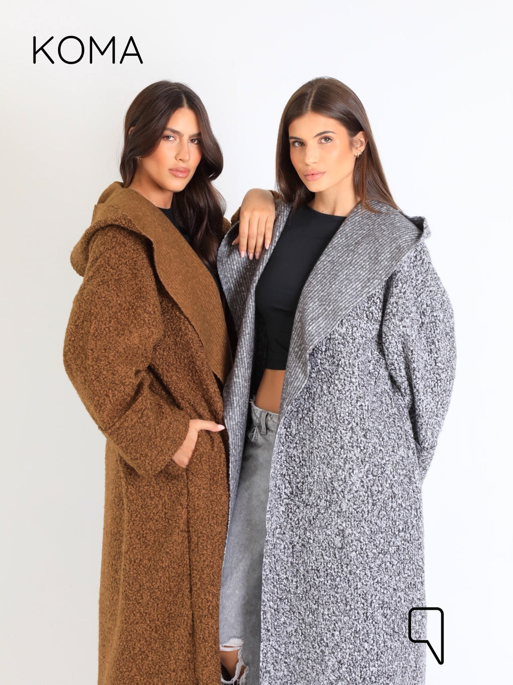 Arlette Hoodie Coat - Brown