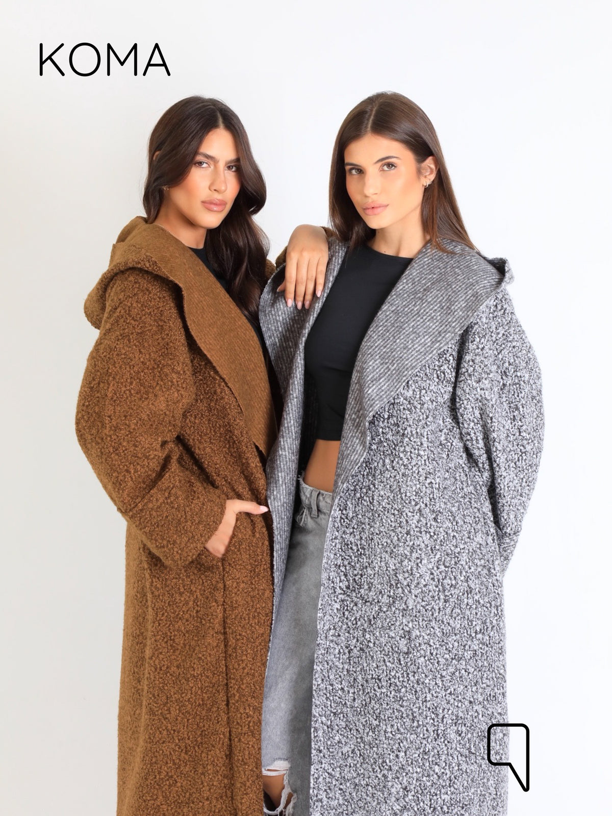 Arlette Hoodie Coat - Brown