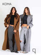 Arlette Hoodie Coat - Brown