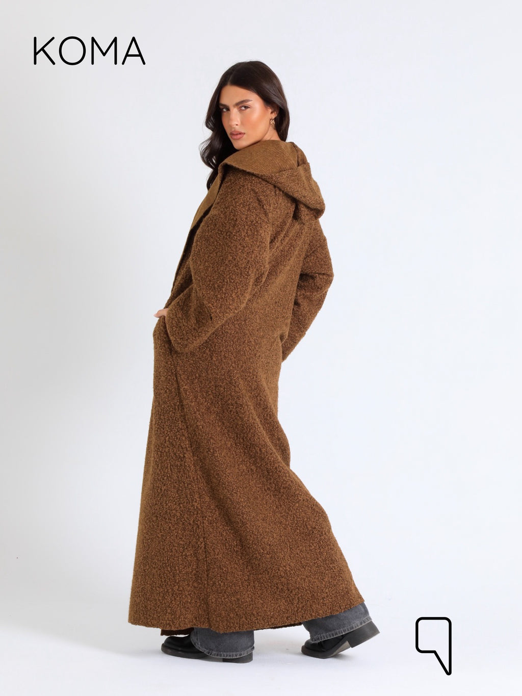 Arlette Hoodie Coat - Brown