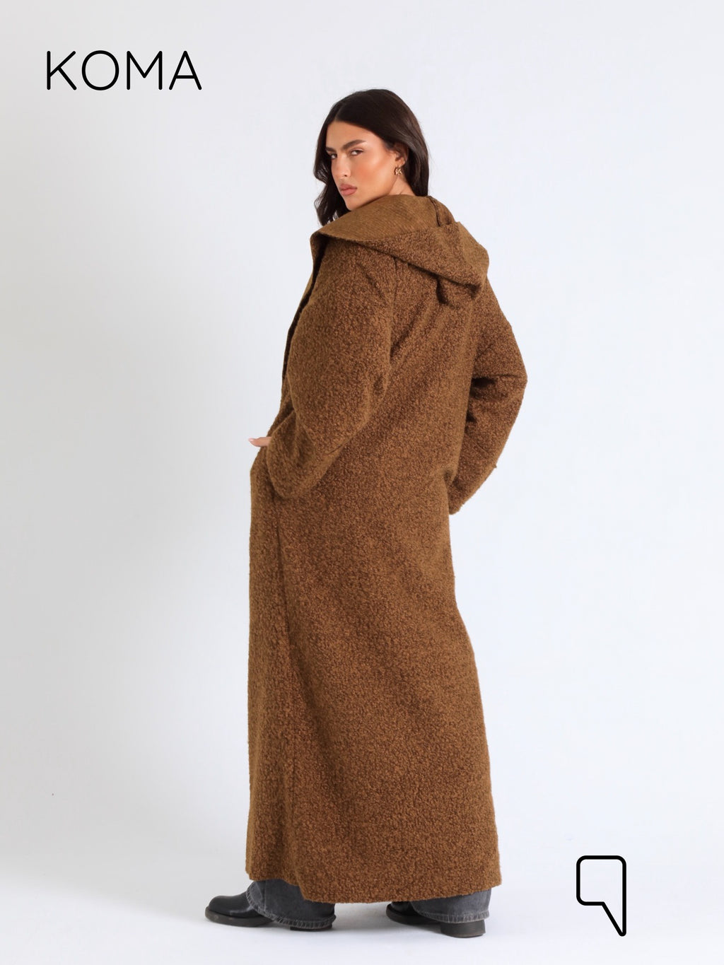 Arlette Hoodie Coat - Brown