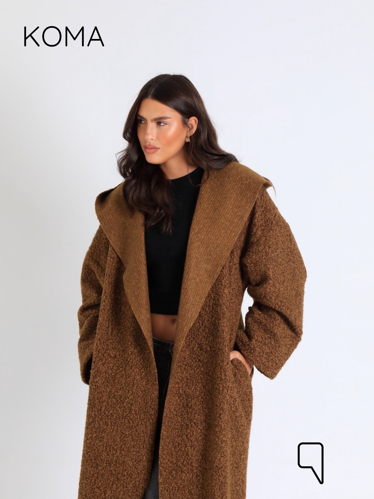 Arlette Hoodie Coat - Brown