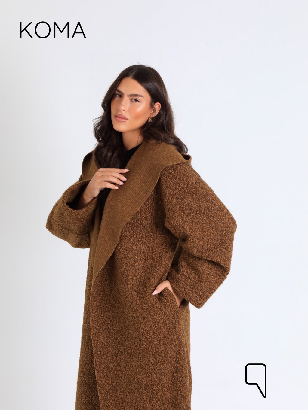 Arlette Hoodie Coat - Brown