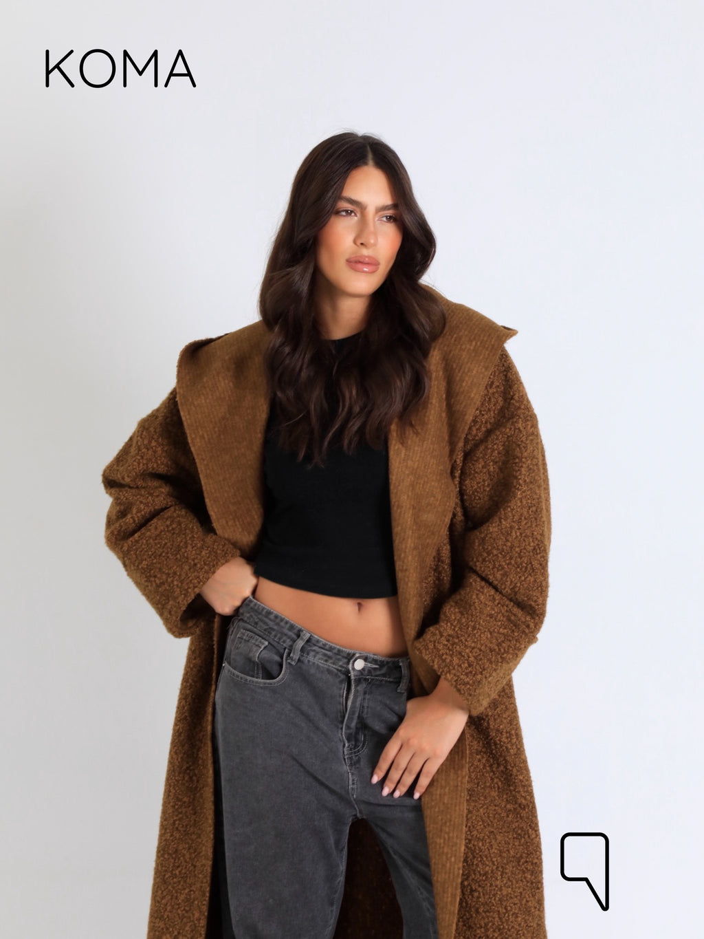 Arlette Hoodie Coat - Brown
