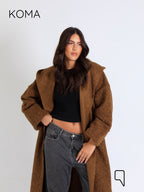Arlette Hoodie Coat - Brown