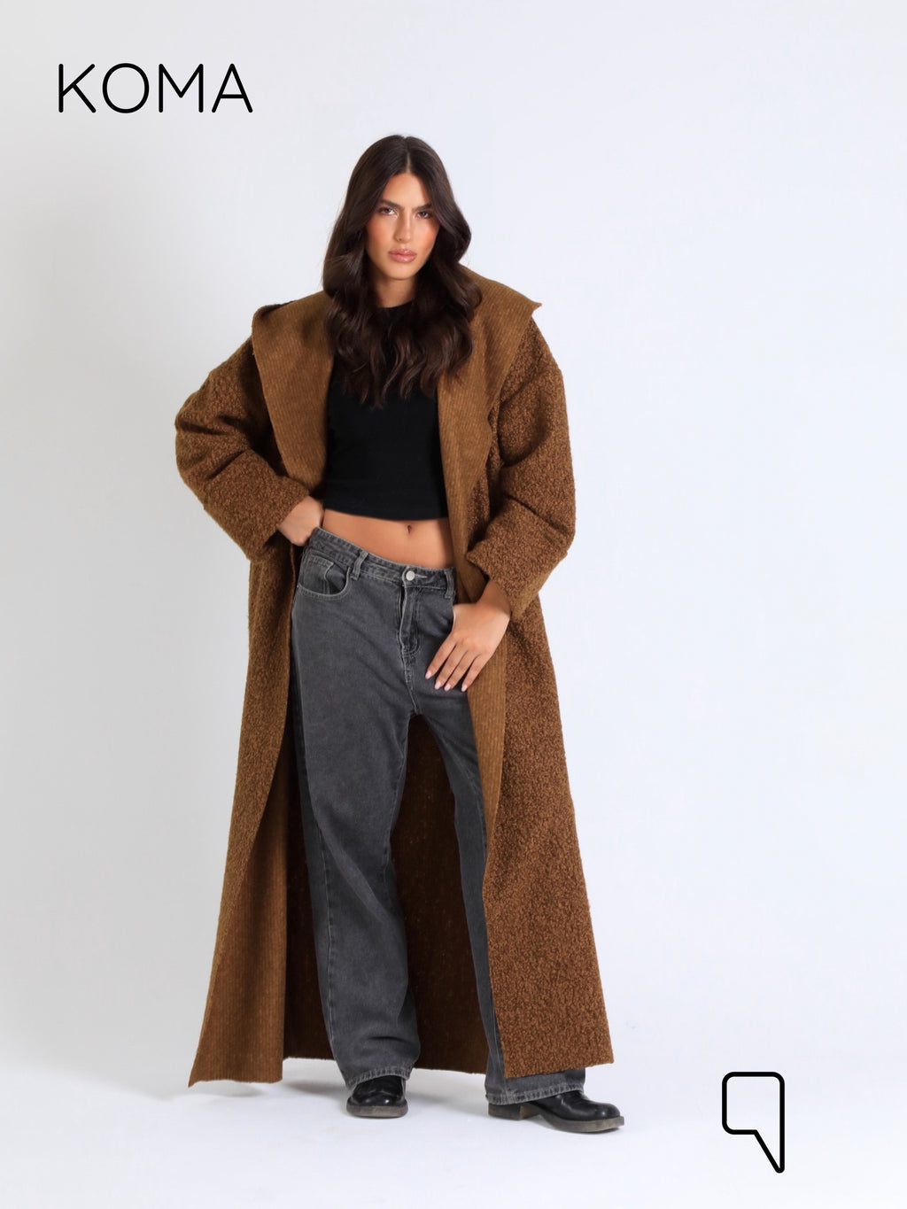 Arlette Hoodie Coat - Brown