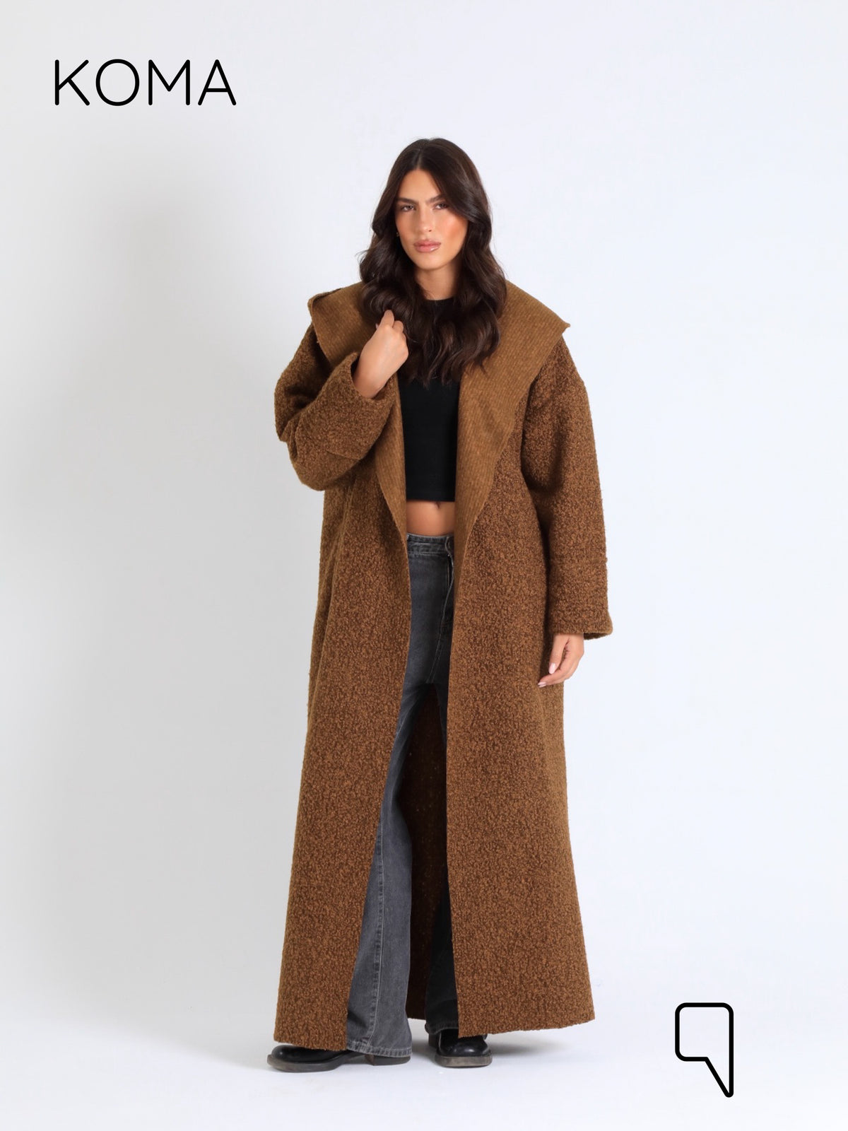 Arlette Hoodie Coat - Brown