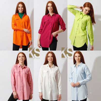 Shirt ‏with Two Pockets - Orange