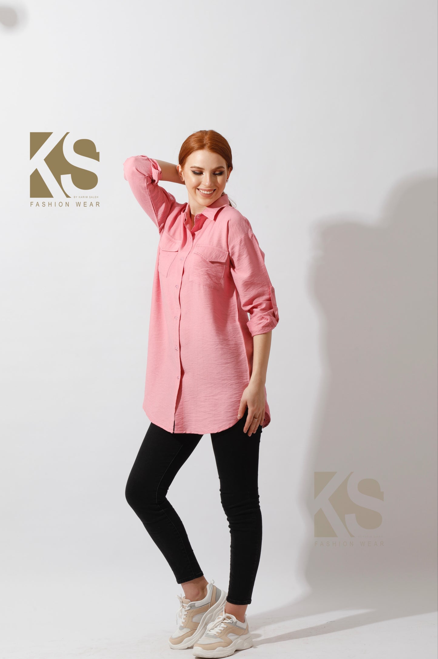 Shirt ‏with Two Pockets - Rose