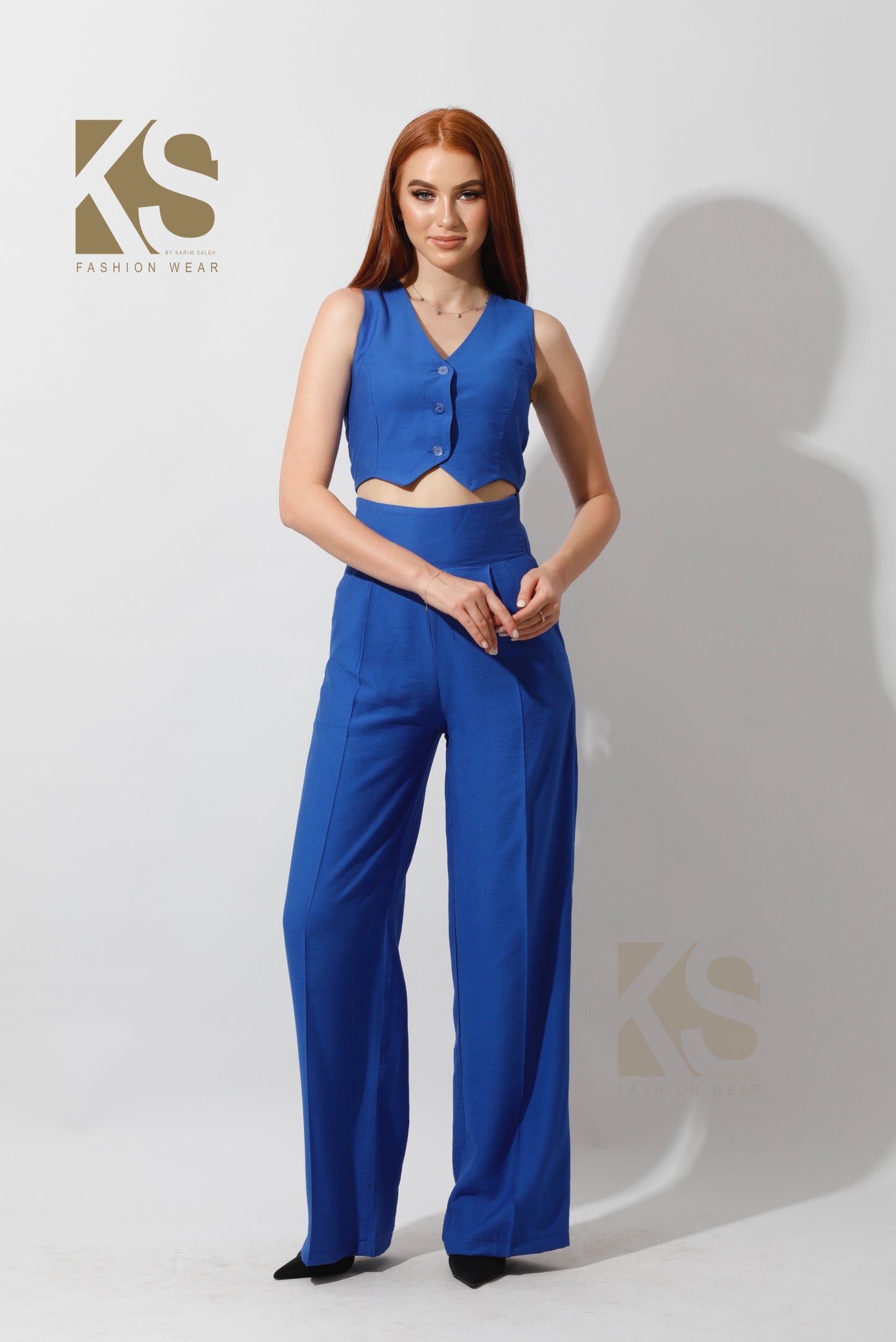Co-Ord Vest Set - Electric Blue