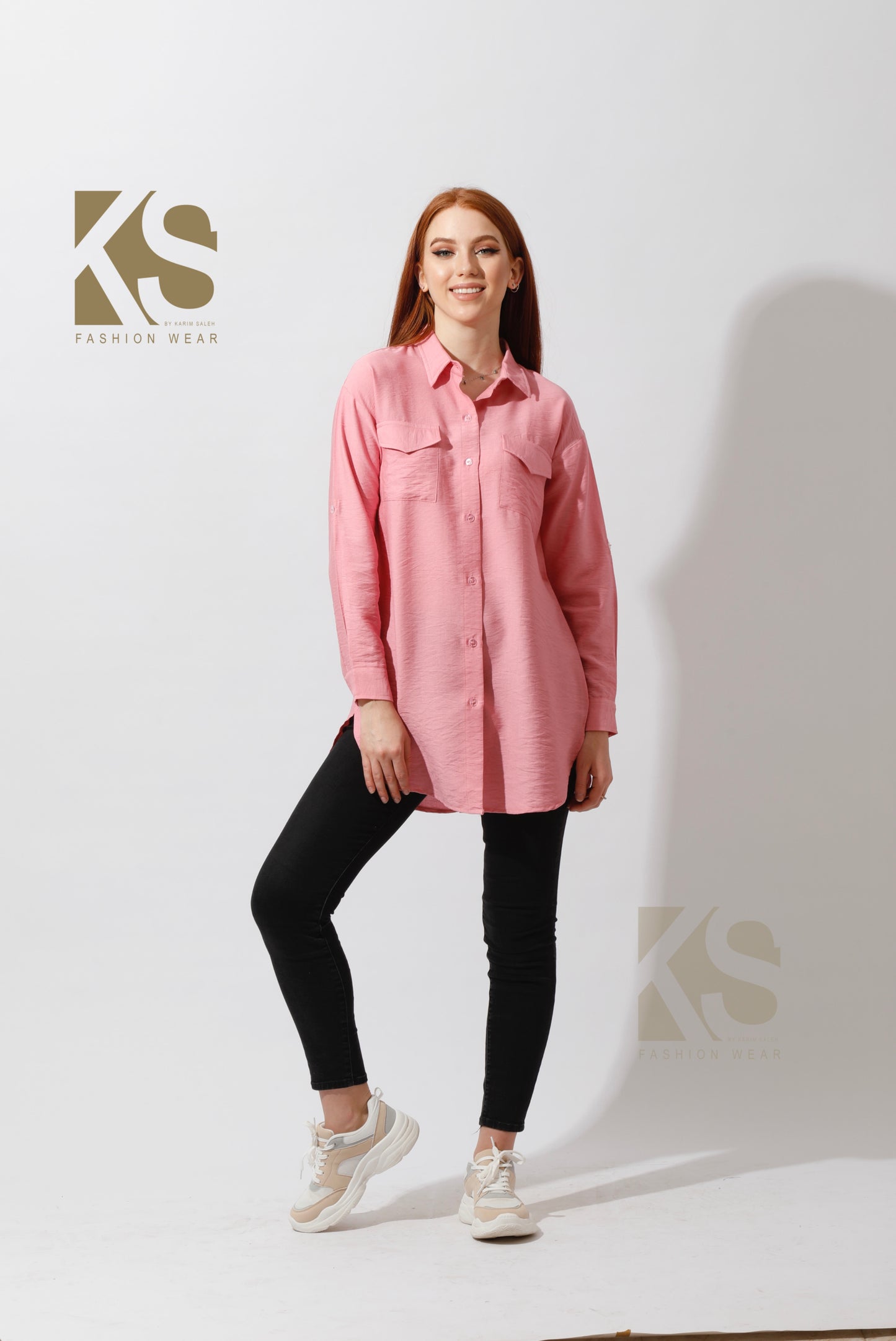 Shirt ‏with Two Pockets - Rose
