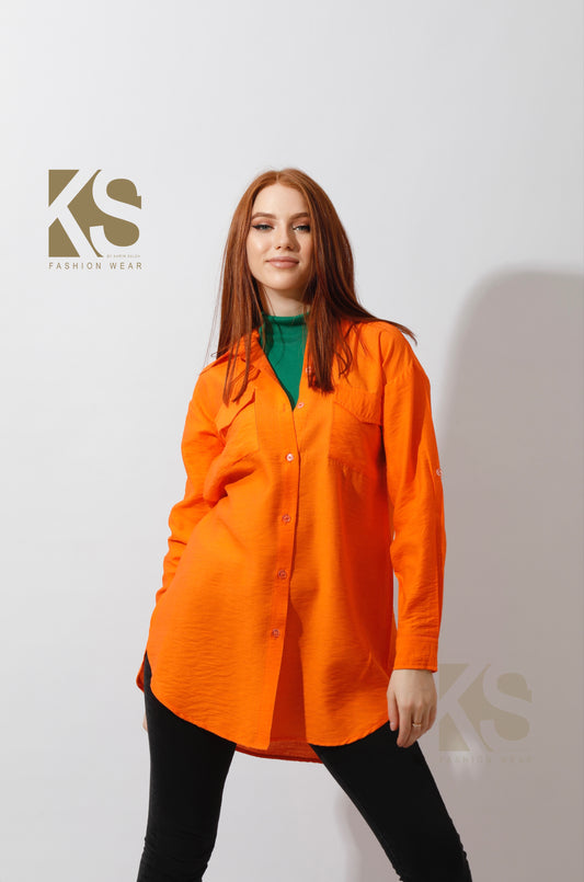 Shirt ‏with Two Pockets - Orange