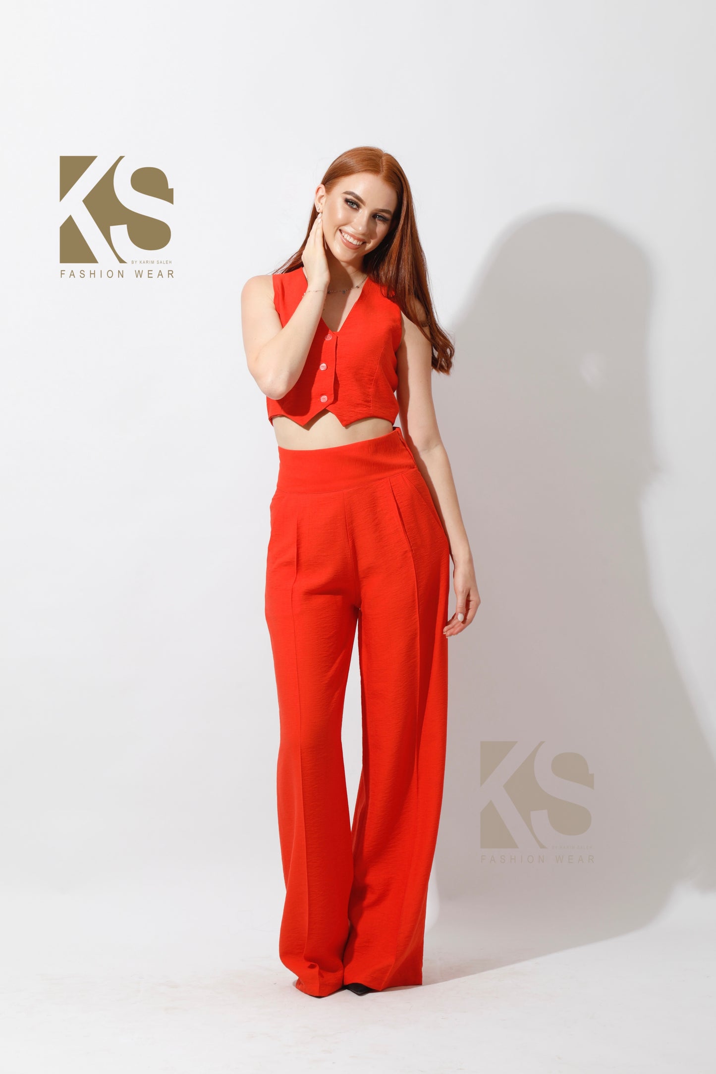 Co-Ord Vest Set - Orange