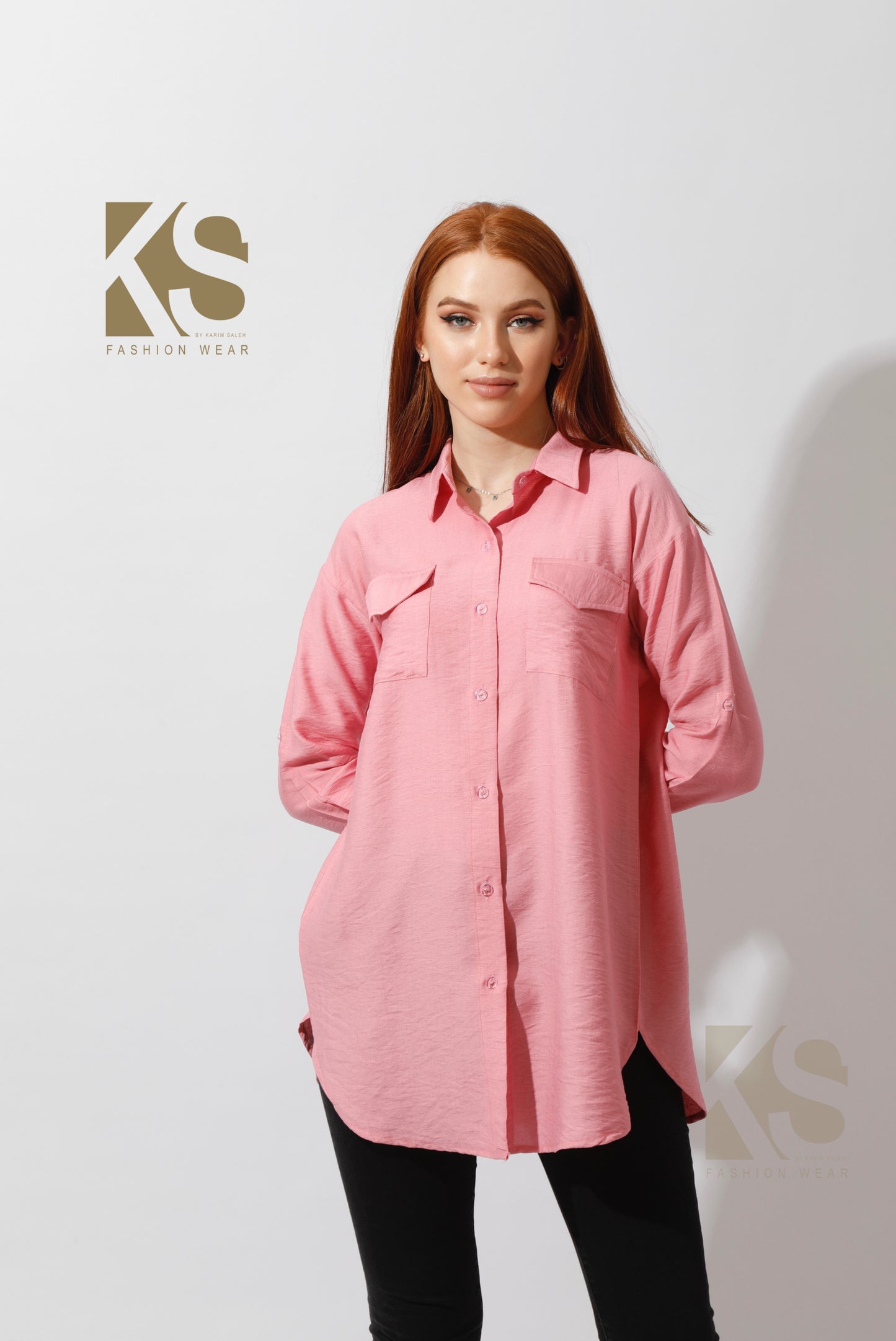 Shirt ‏with Two Pockets - Rose