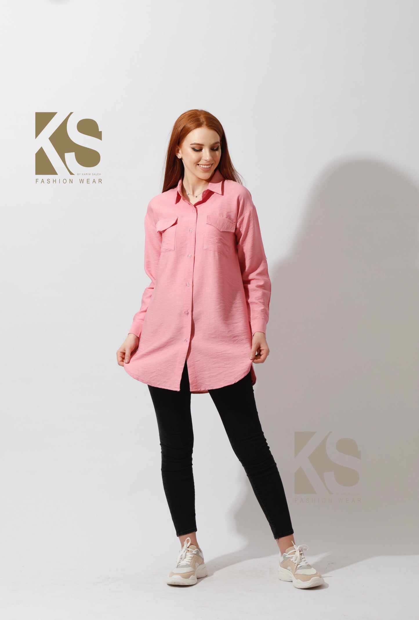Shirt ‏with Two Pockets - Rose