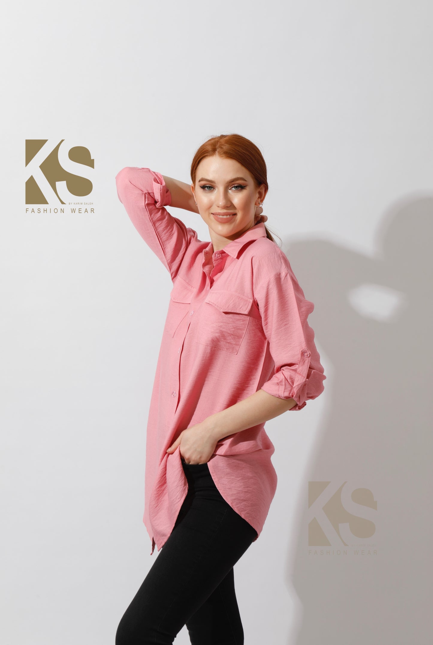 Shirt ‏with Two Pockets - Rose