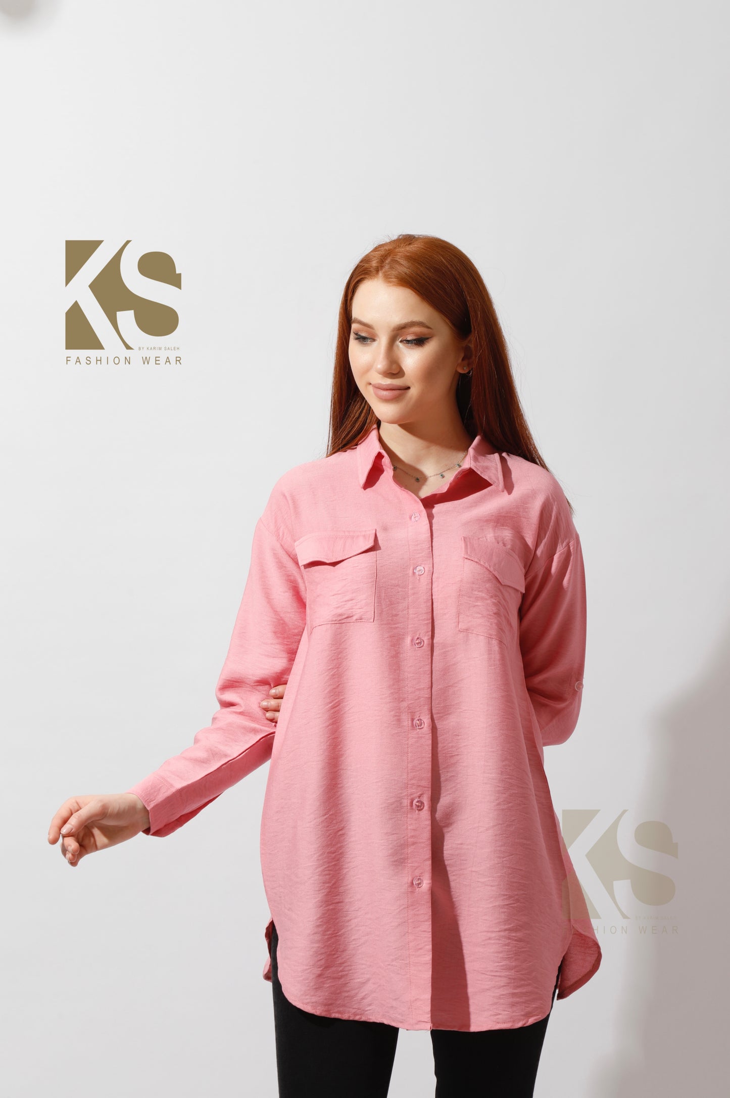 Shirt ‏with Two Pockets - Rose