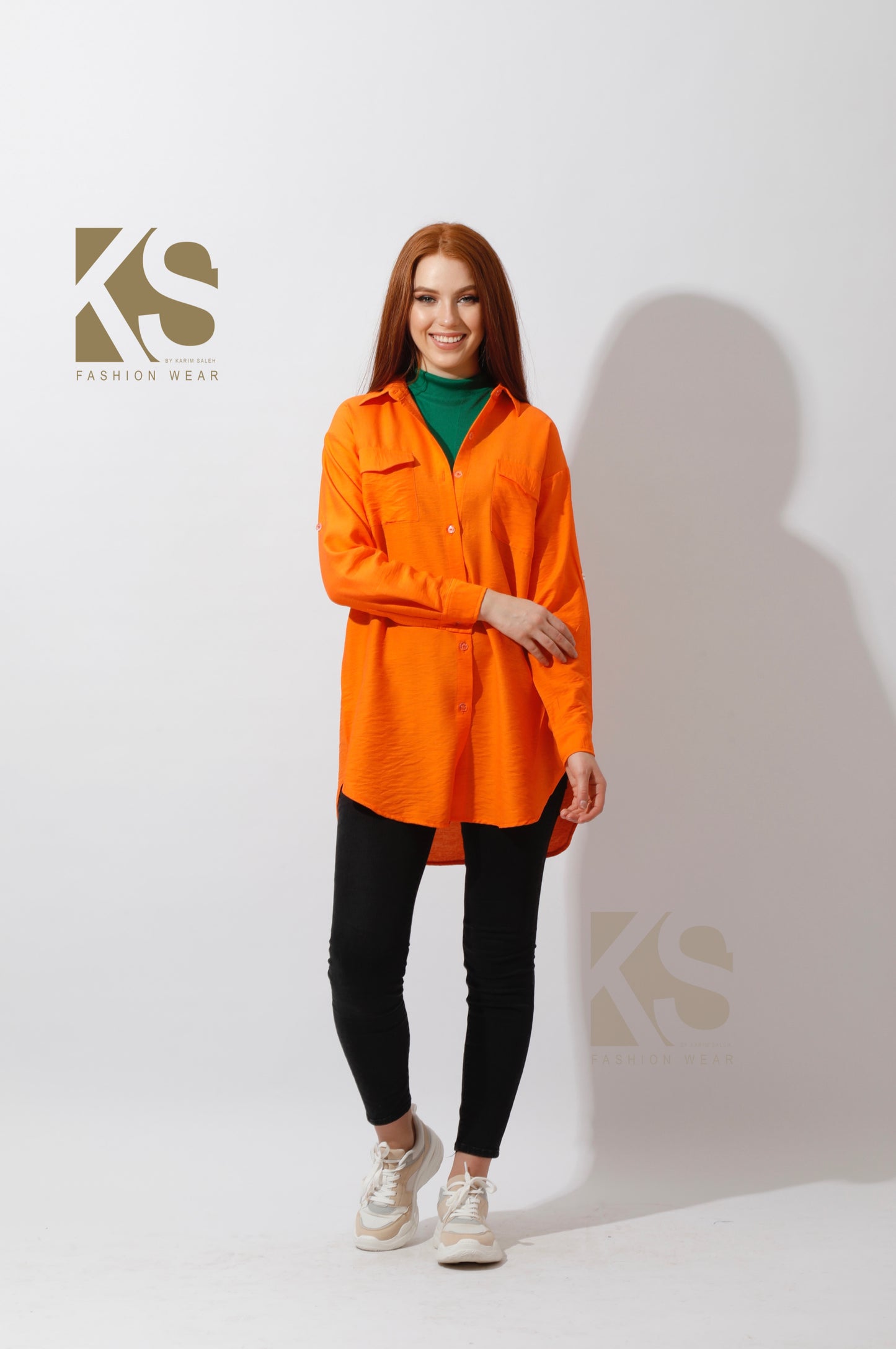 Shirt ‏with Two Pockets - Orange