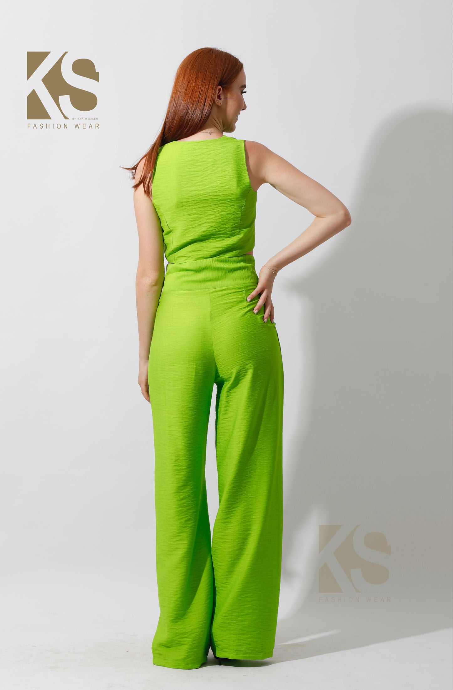 Co-Ord Vest Set - Lime Green