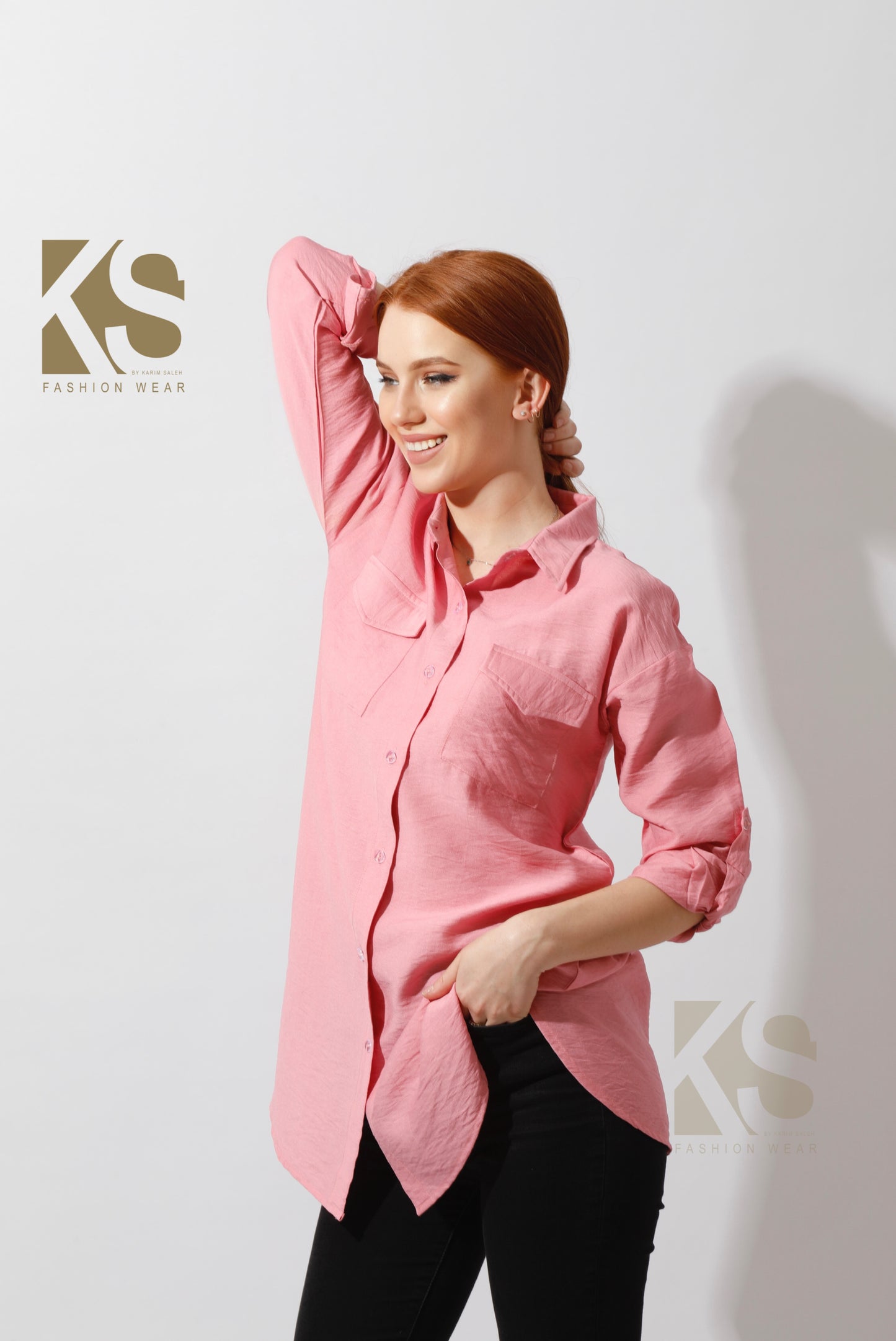 Shirt ‏with Two Pockets - Rose